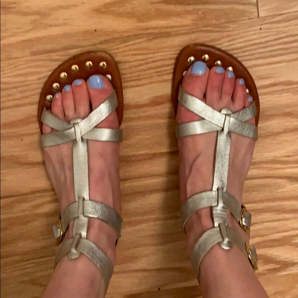 Matt Bernson silver espadrille sandals